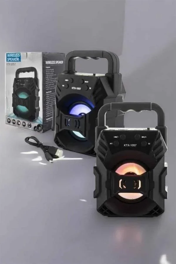 Işıklı Bluetooth Hoparlör Müzik ve Renkli Işık Taşınabiilir görsel 4