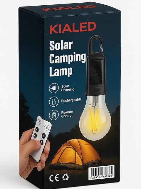 Kialed Solar Güneş Enerjili Zaman Ayarlı Type-C Şarjlı Kumandalı Çadır Lambası