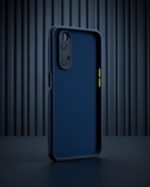 Realme 7 Kılıf Miami Şeffaf Silikon - Lacivert