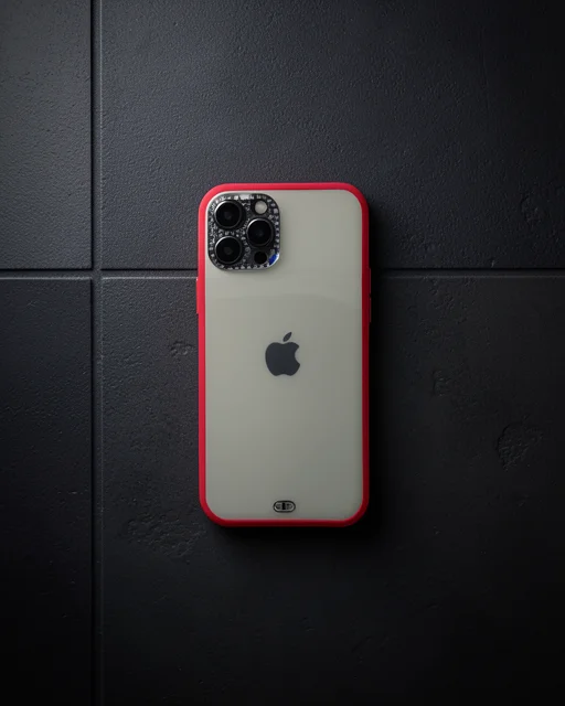 Apple İphone 12 Pro Kılıf Liva Taşlı Silikon - Kırmızı