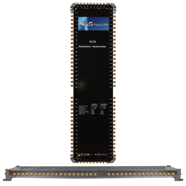 Mag Platinum MP 10/72 Multiswitch 10 Giriş 72 Çıkışlı Merkezi Hibrit 4K Ve 3D Destekli Uydu Santrali görsel 2
