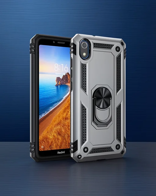Xiaomi Redmi 7a Kılıf Sofya Yüzüklü Silikon Kapak - Gümüş