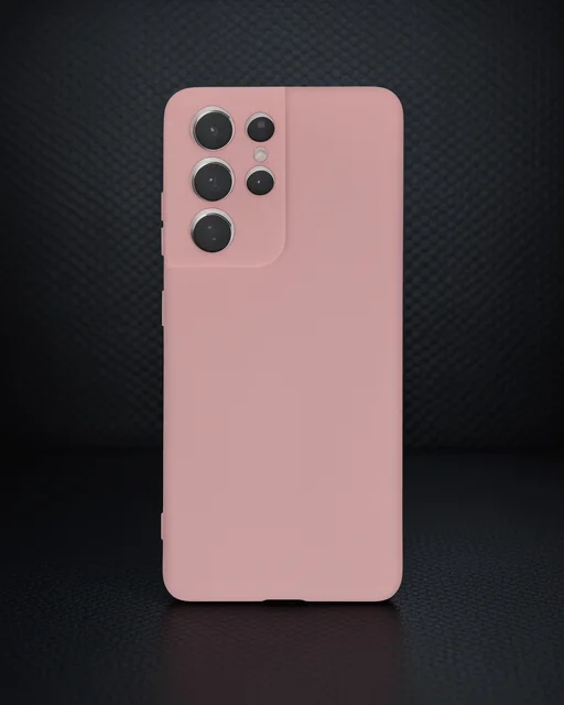 Samsung Galaxy S21 Ultra Kılıf Nano İçi Kadife Silikon - Pudra