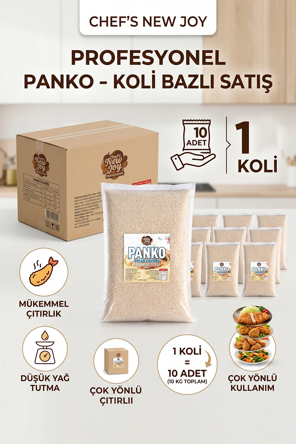 Ekmek Kırıntısı Panko 1000 G x 10 Adet - 1 Koli (Koli Bazlı Avantaj Paketi) görsel 2