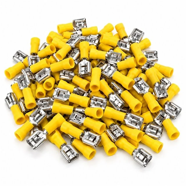 PM-39077 4-6mm2 Kesit 23x7x6mm Soket Sarı İzoleli Kablo Pabucu (100’lü Paket) görsel 3