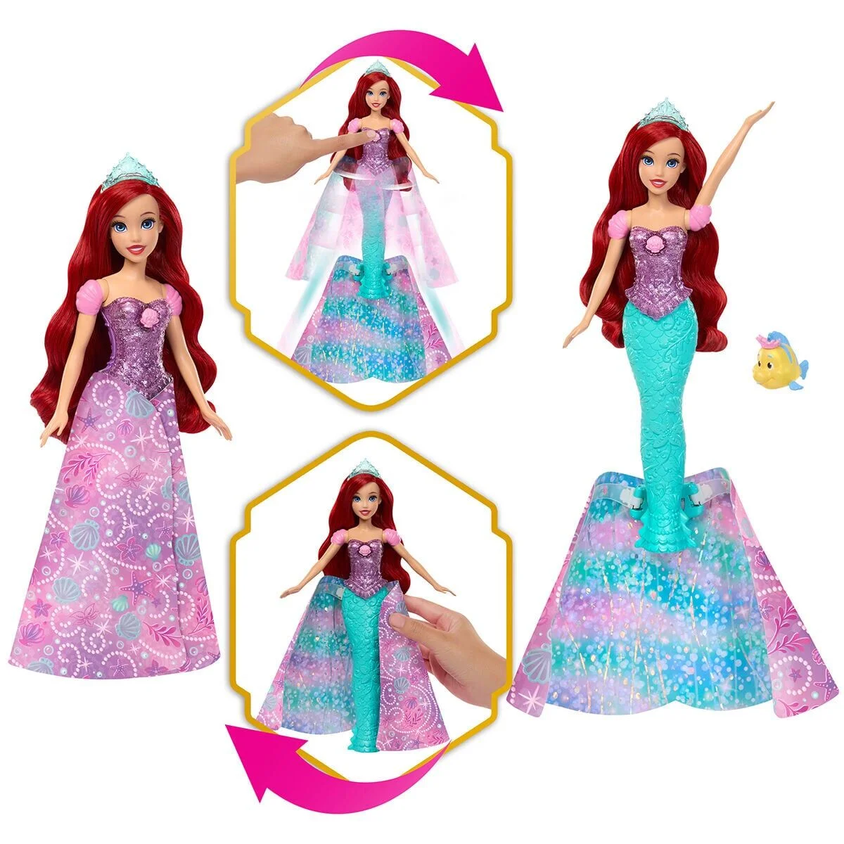JLK19 Disney Prenses Kıyafet Değişim Eğlencesi Ariel görsel 5