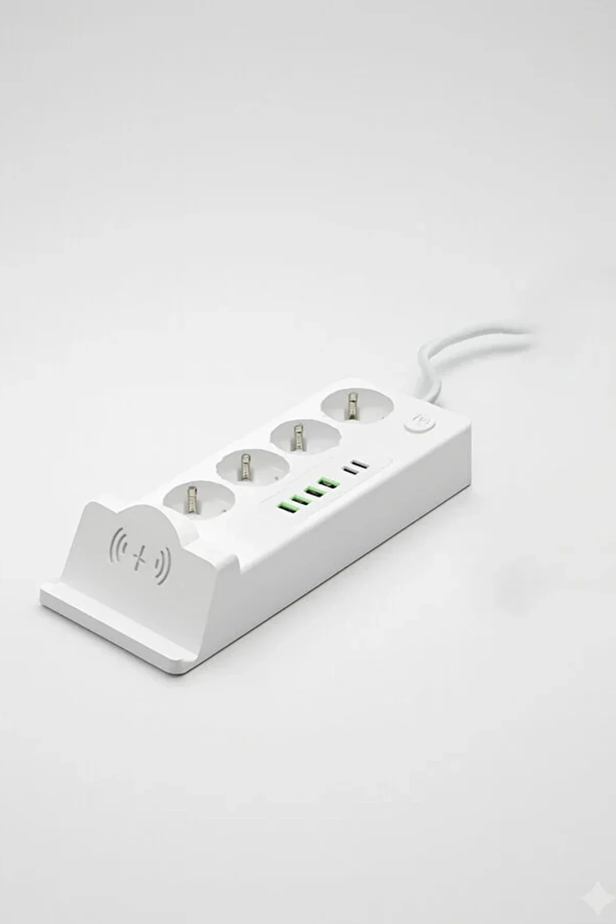 Akım Korumalı Kablosuz Şarjlı Masaüstü Priz | 4 Priz, 4 USB, 2 Type-C görsel 4