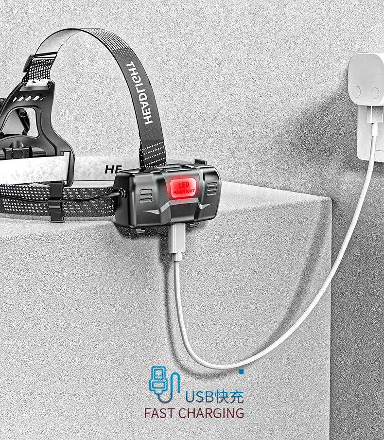 PS-8002 XHP50 LED Sensörlü Zoomlu Profesyonel Şarjlı Kafa Feneri – Yüksek Işık Gücü, Alüminyum Gövde, Micro USB görsel 6