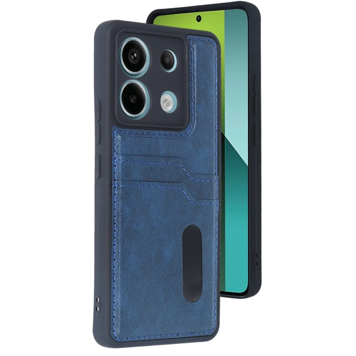 Xiao Red Note 13 Pro 5g Kılıf Sara Kartvizitli Deri Kılıf - Lacivert