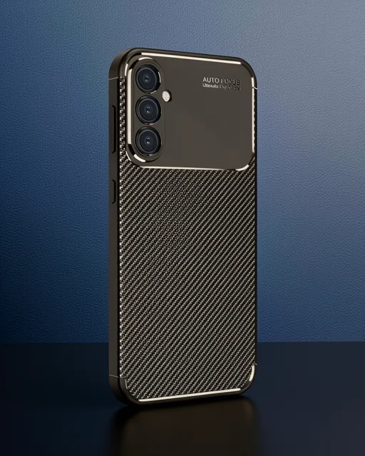 Samsung Galaxy A26 Kılıf Auto Focus Karbon Kapak - Kahverengi