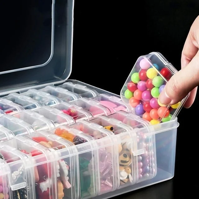 Compaxe P-Serisi 24’lü Plastik Şeffaf Saklama Kutusu (24 Küçük + 1 Büyük Kutulu Set) görsel 3