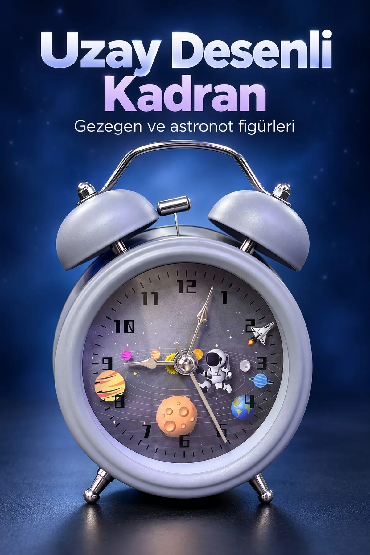 Yatak Odası İçin Çift Çanlı Dekoratif Çalar Saat görsel 3