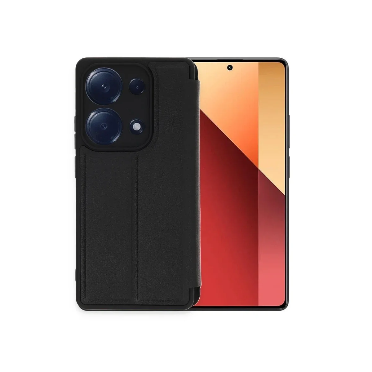 Xiaomi Redmi Note 13 Pro 4G Kılıf Flip Cover - Siyah görsel 2