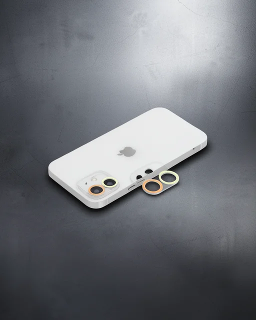Apple İphone 11 Renkli Kamera Lens Koruma Cam - Sarı-turuncu