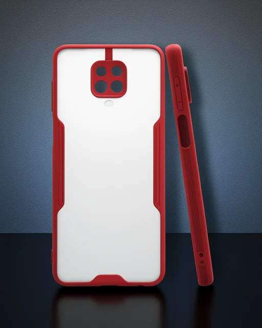 Xiaomi Redmi Note 9s Kılıf Platin Silikon - Kırmızı