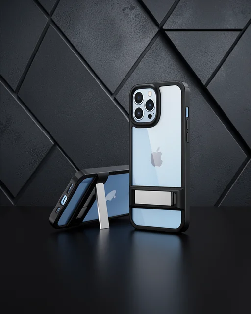 Apple İphone 13 Pro Kılıf Rolet Stand Kapak - Siyah