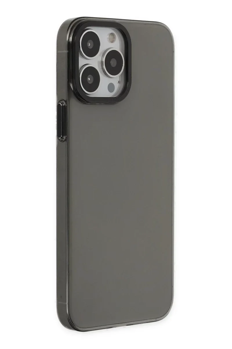 Apple iPhone 13 Pro Max Kılıf Anka PC Sert Metal Kapak - Siyah görsel 2