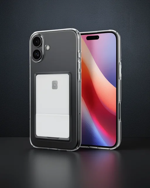 Apple İphone 16 Kılıf Kart Şeffaf Silikon - Şeffaf