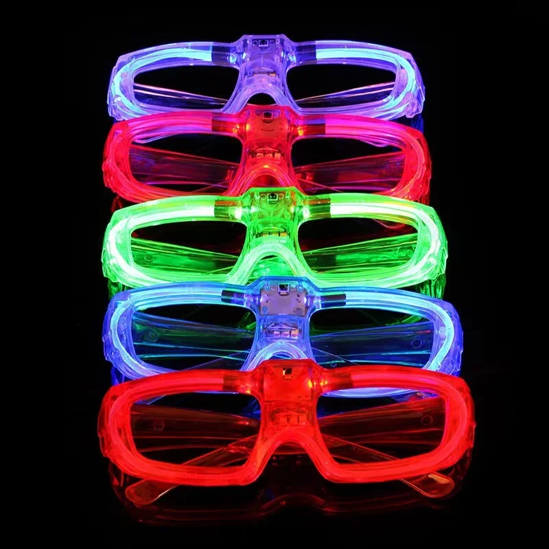 LED Işıklı Glow Pilli Parti Gözlüğü - Glow Efektli 6 Adet 5 Renk görsel 3