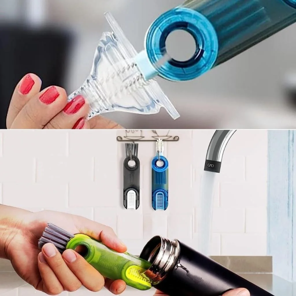 3 Fonksiyonlu Pratik Şişe Temizleme Fırçası Mutfak Banyo Araç İçin Çok Amaçlı Fırça (adet fiyatıdır) görsel 4