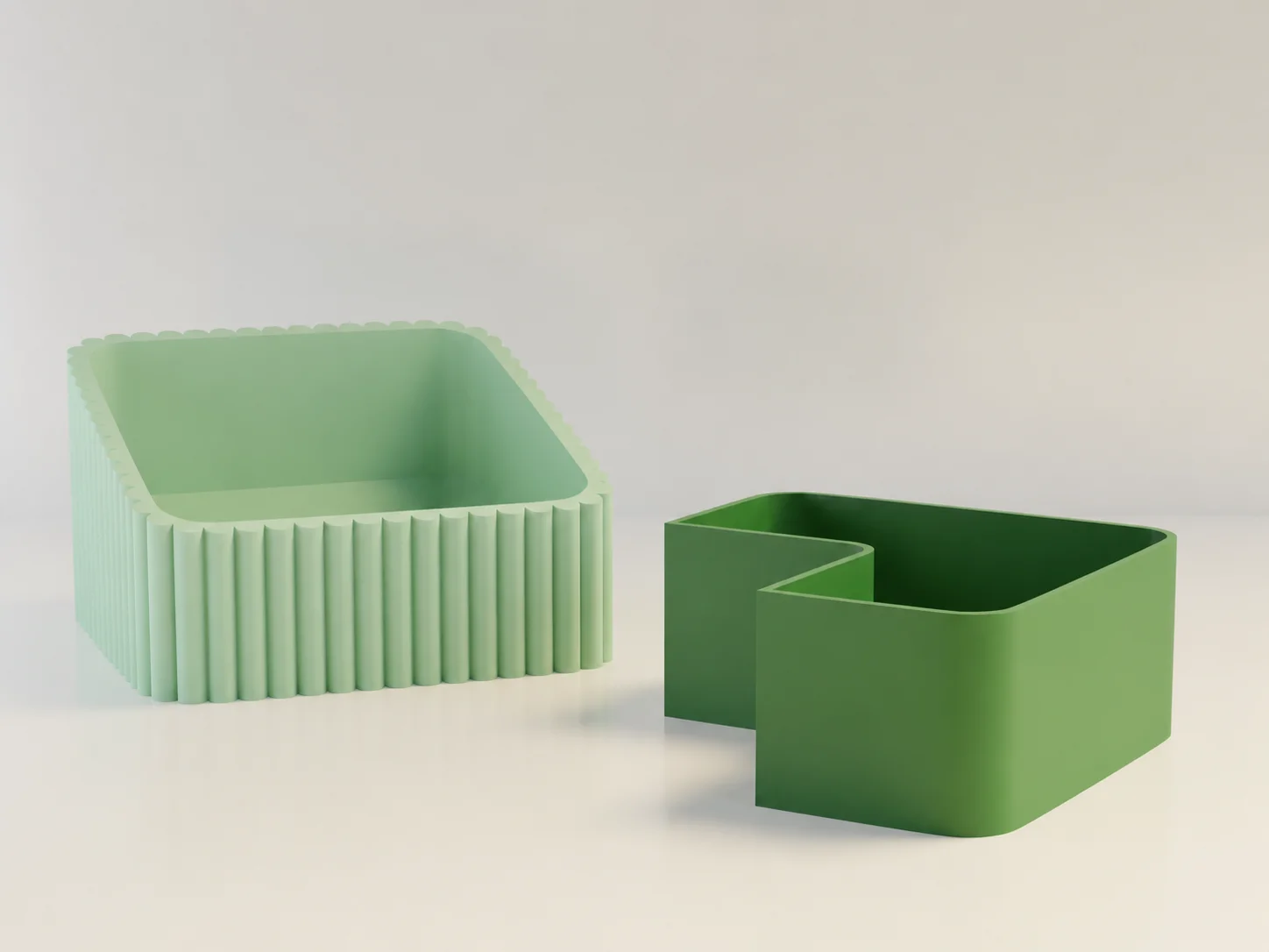 3D Baskı Fıstık Kasesi - Çift Hazneli Kabuk Ayırıcı Sunum Kasesi - Mint Yeşil görsel 2