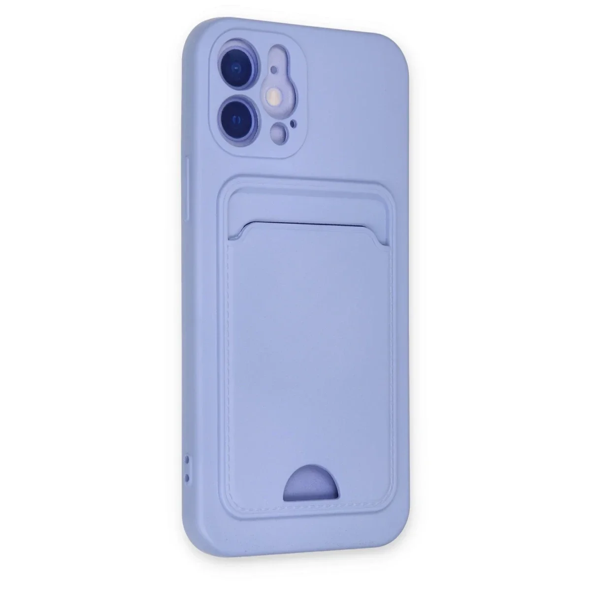 Apple iPhone 12 Kılıf Kelvin Kartvizitli Silikon - Lila görsel 2