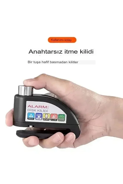 Alarmlı Disk Kilidi Motorsiklet Scooter Bisiklet Sesli Alarm 110 Desibel Yüksek Ses görsel 2