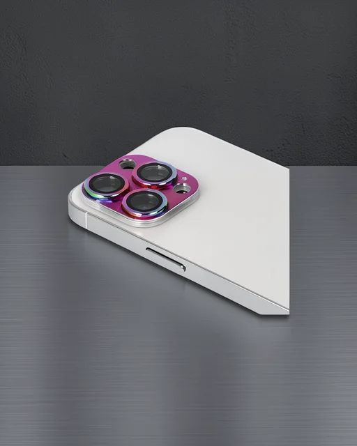 Apple İphone 13 Pro Max Pers Alüminyum Kamera Lens - Rainbow