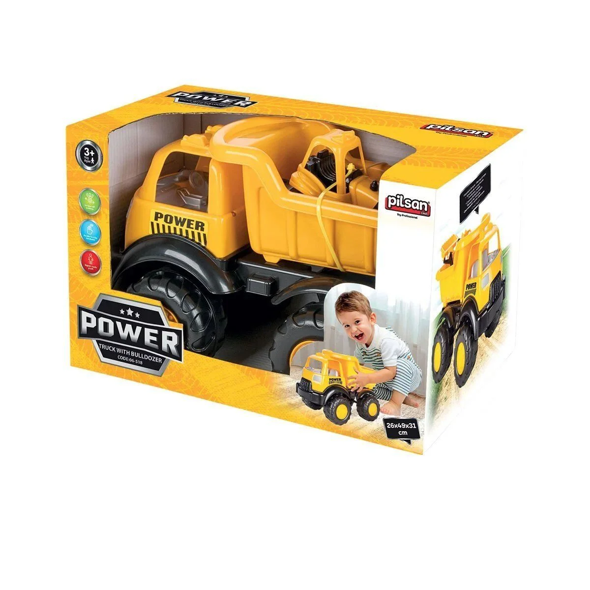06 518 Power İş Makineli Kamyon -Pilsan Oyuncak