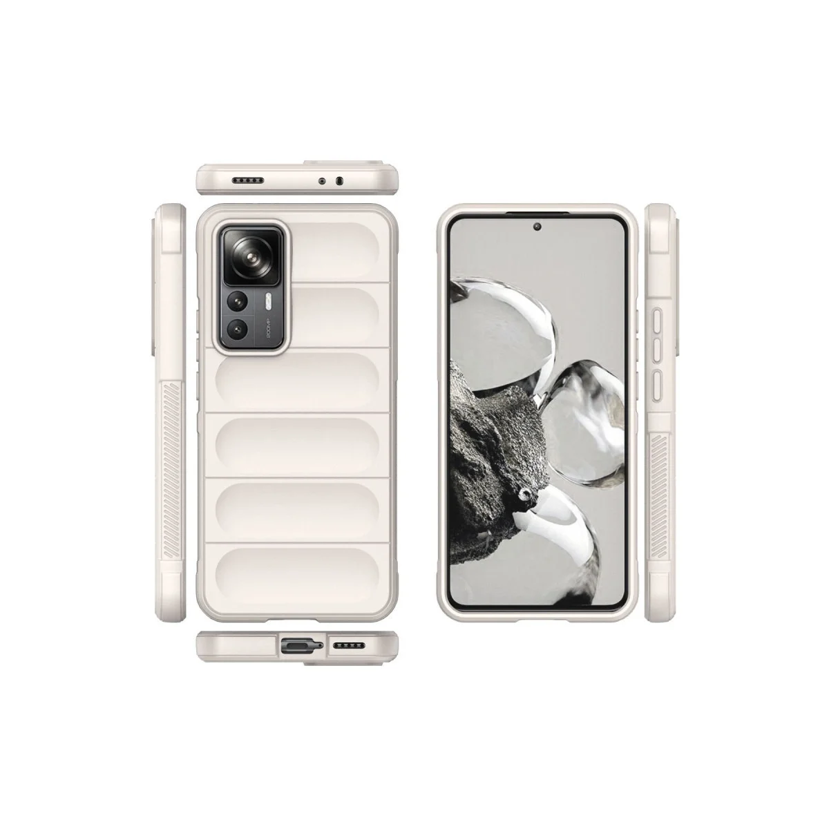 Xiao 12t Pro Kılıf Optimum Silikon - Krem görsel 3