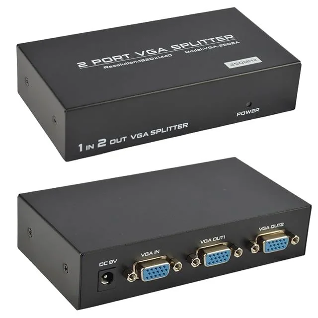 VGA-2002 2 Port 200 Mhz 1920x1440 Vga Splıtter Dağıtıcı