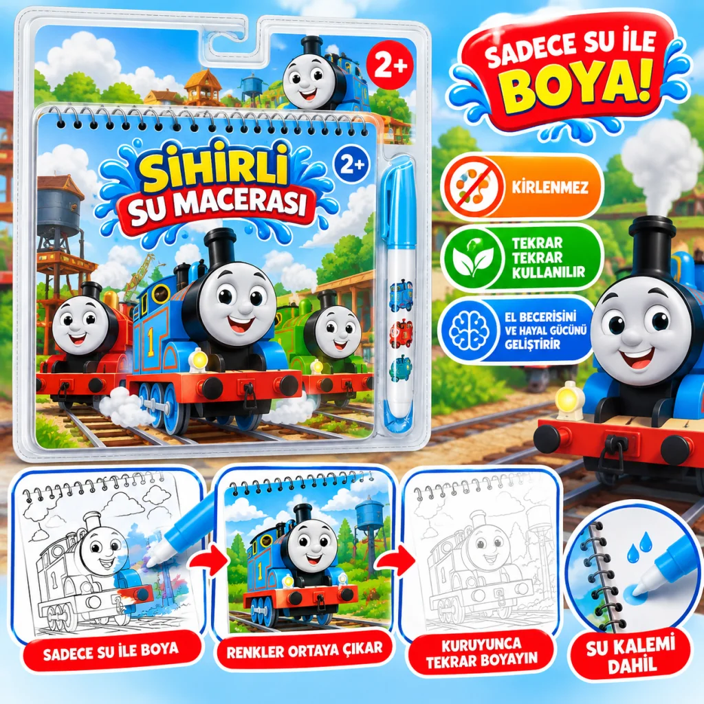 BK0014 Sihirli Boyama Kitabı Thomas