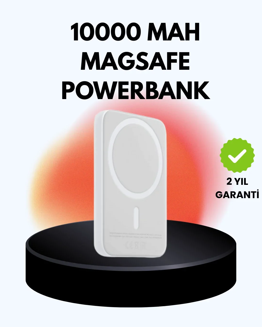 Ultra İnce Manyetik Powerbank Hızlı Şarj, Güçlü Tutuş, 10000 mAh Kapasite