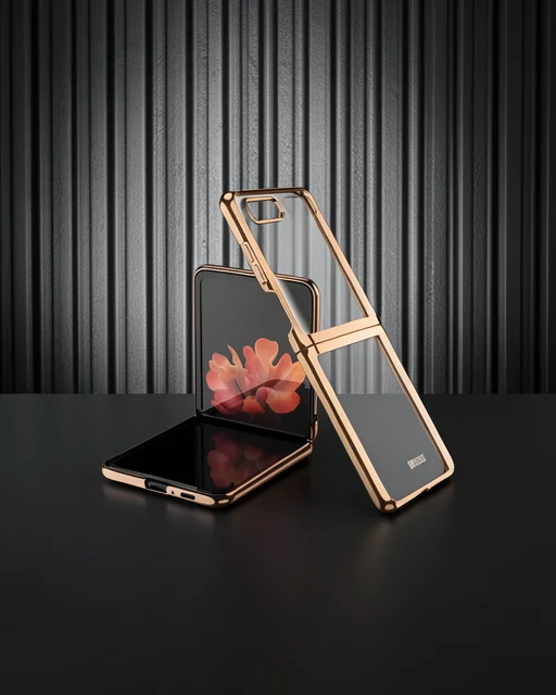 Samsung Galaxy Z Flip 4 Kılıf Fold Element Kapak - Gold