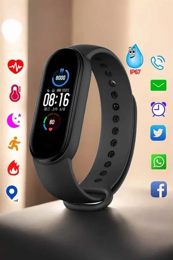Akıllı Bileklik Fitness ve Sağlık İçin Akıllı Bileklik Adım Sayar, Kalp Atışı, Uyku İzleme görsel 5