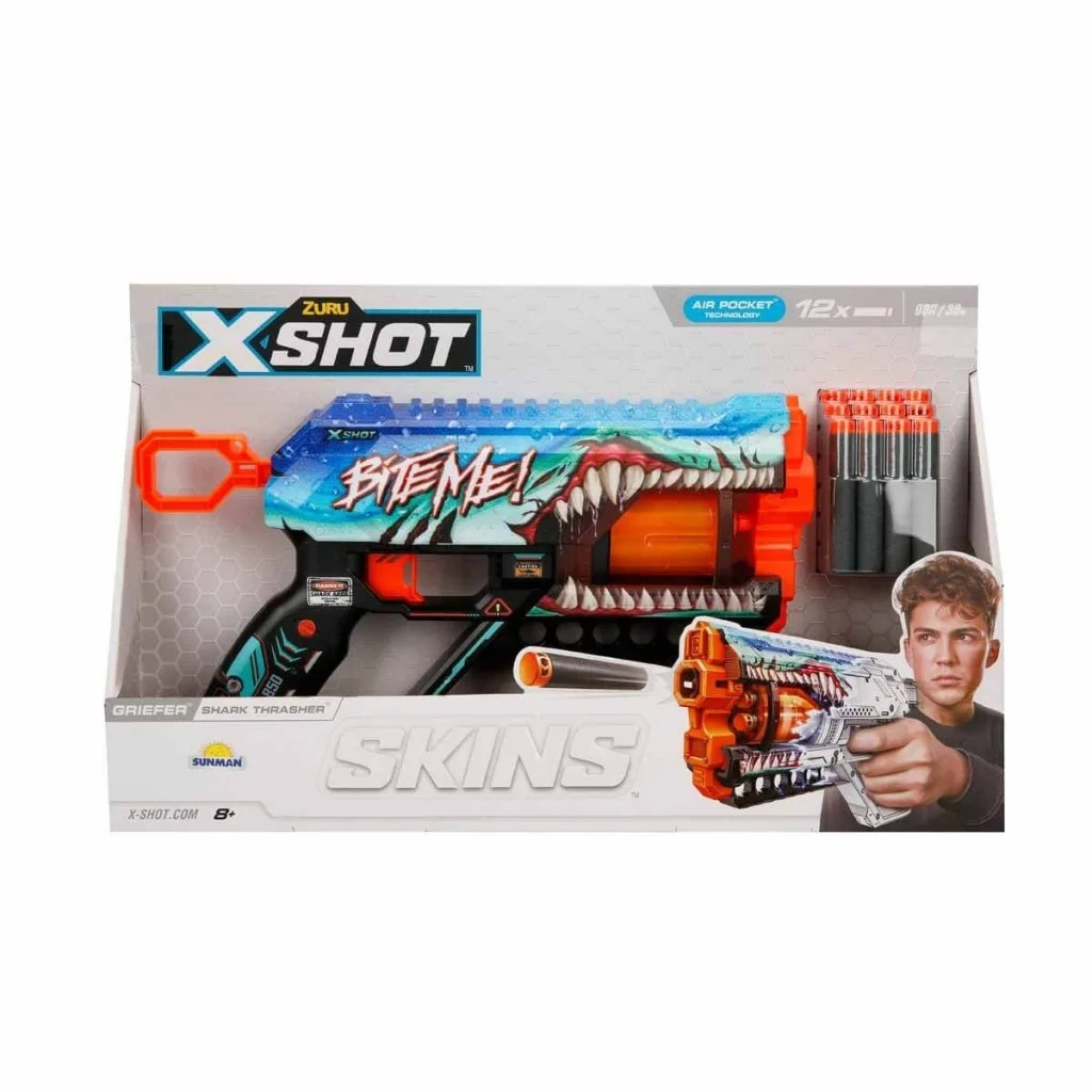 36561 X-Shot Skins Griefer 12 Mermili Sünger Dart Atan Silah 32 cm görsel 4