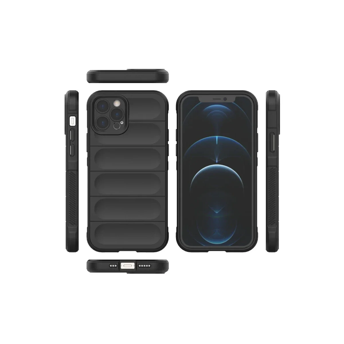 Apple iPhone 12 Pro Kılıf Optimum Silikon - Siyah görsel 3