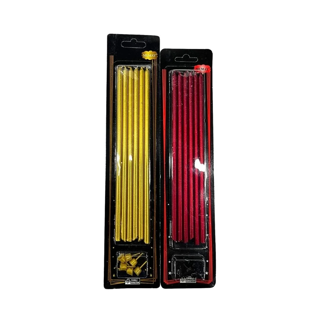 6'li 20 cm İnce Pasta Mumu