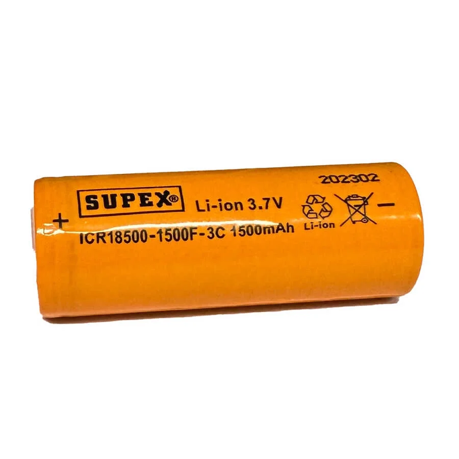 ICR18500-1500F-3C Lityum Ion 3.7V 1500mAh 3C Deşarj Akımı Düz Kafa Pil görsel 2