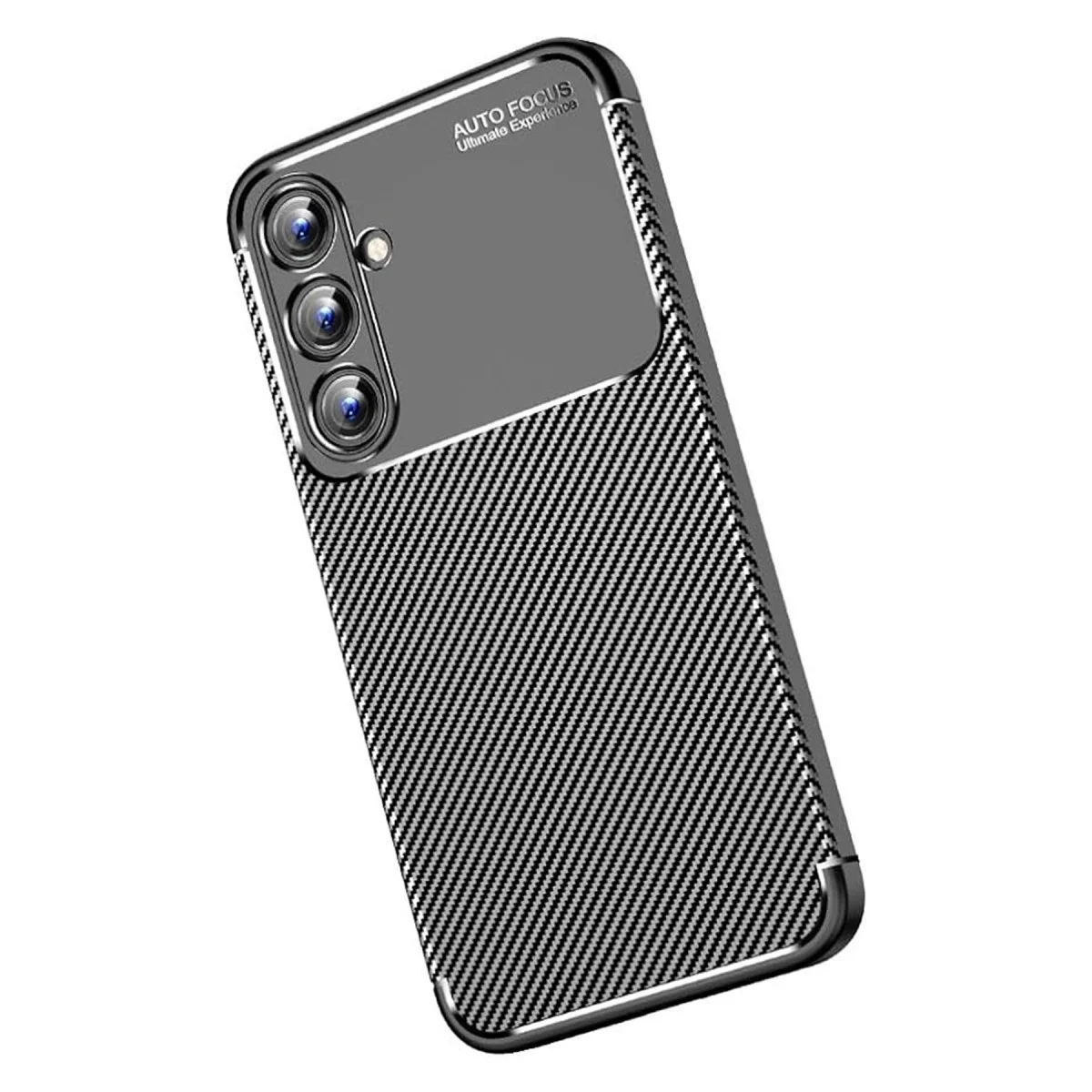Samsung Galaxy A15 4g Kılıf Auto Focus Karbon Kapak - Siyah görsel 3