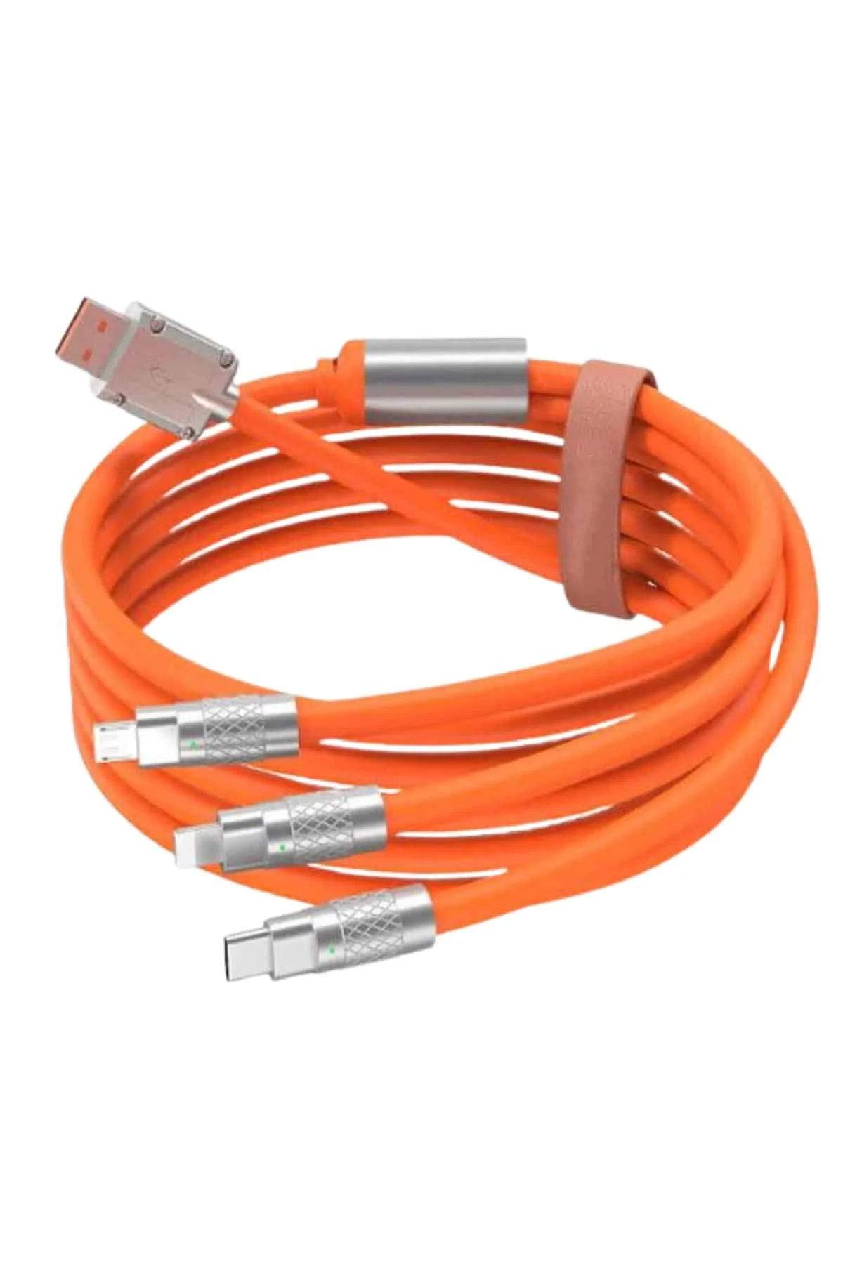 Çoklu Şarj Kablosu USB Type-C İOS Uyumlu 120W Hızlı Şarj Kablosu görsel 3