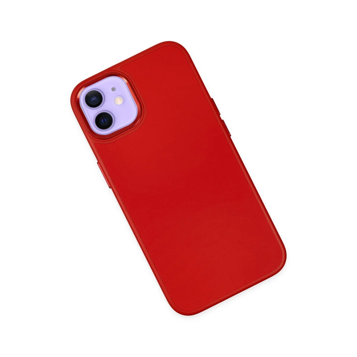 Apple İphone 12 Kılıf Asya Deri Silikon - Kırmızı görsel 3