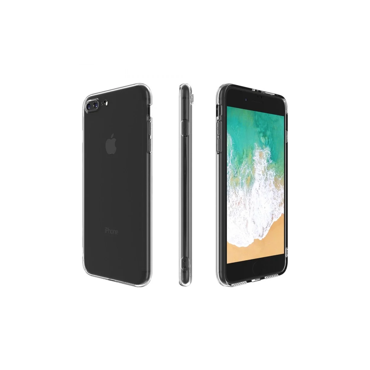 Apple İphone 8 Plus Kılıf Deluxe 2mm Şeffaf Silikon görsel 5