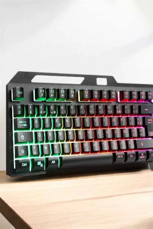 Led Işıklı Oyuncu Klavye Usb Girişli RGB Işıklı Q Klavye Mouse Hediyeli görsel 3