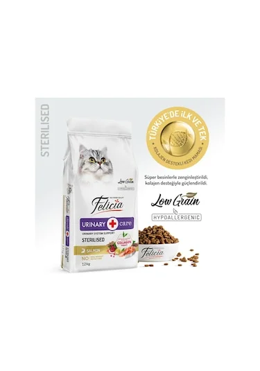 Somonlu az tahıllı yetişkin kısır kedi maması 12 kg felicia
