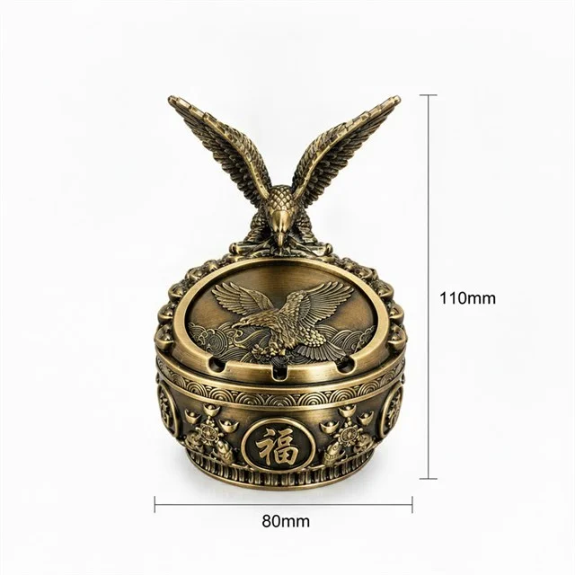 SN-38895 Antik Bronz Kartal Figürlü Dekoratif Küllük görsel 3
