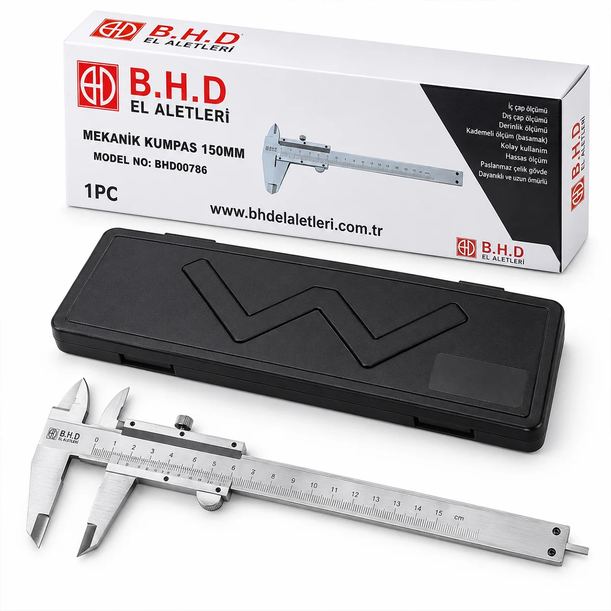 0-150 mm Metal Mekanik Kumpas (Plastik Kutulu) görsel 3