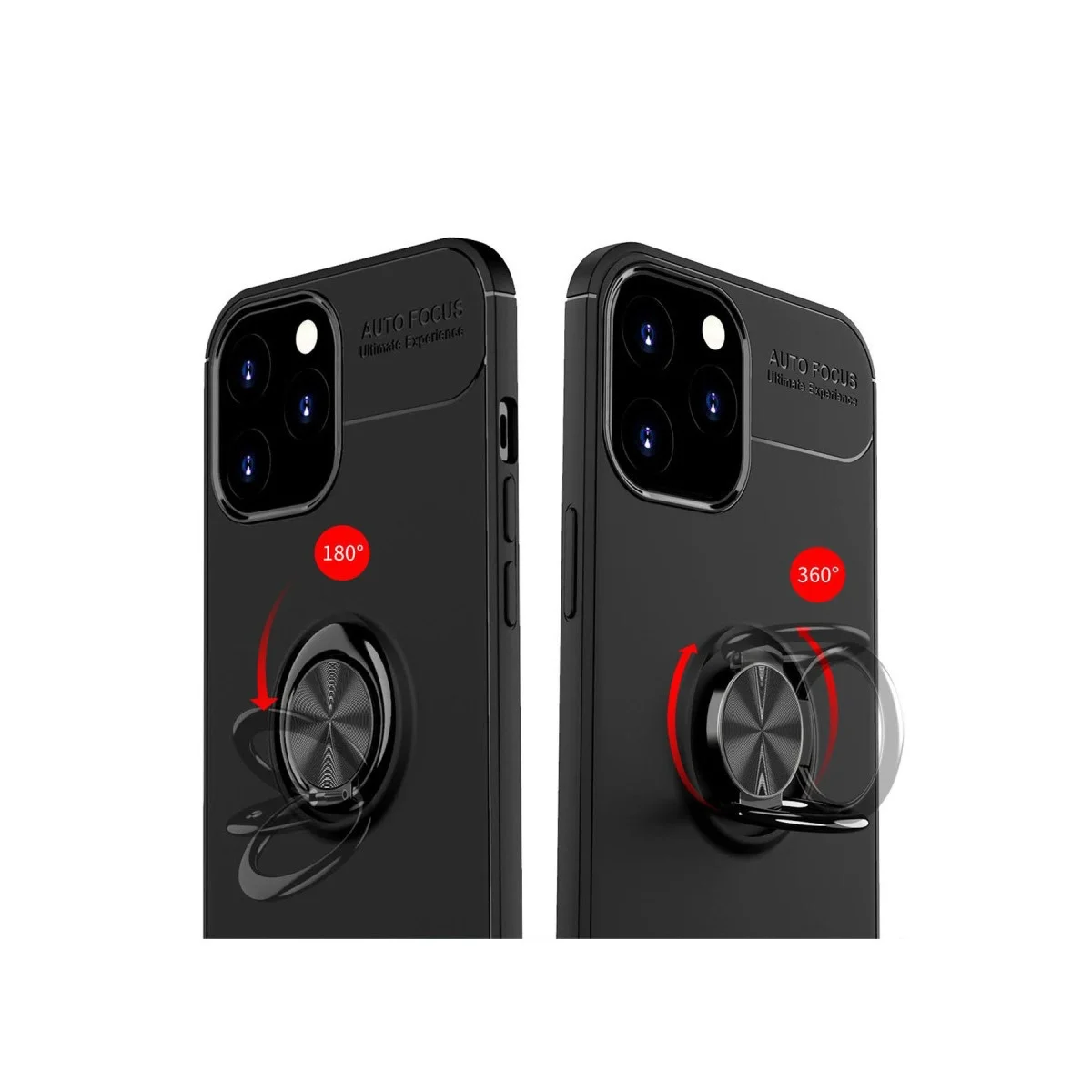 Apple İphone 12 Pro Max Kılıf Range Yüzüklü Silikon - Kırmızı görsel 3