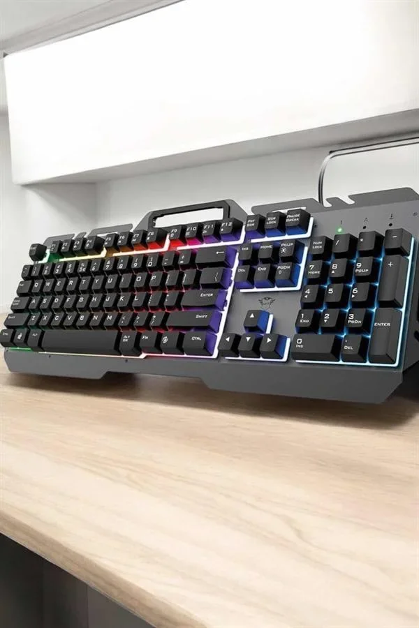 Q Klavye RGB Işıklı Klavye Ve Mouse Seti Kablolu Mouse Hediyeliş görsel 3