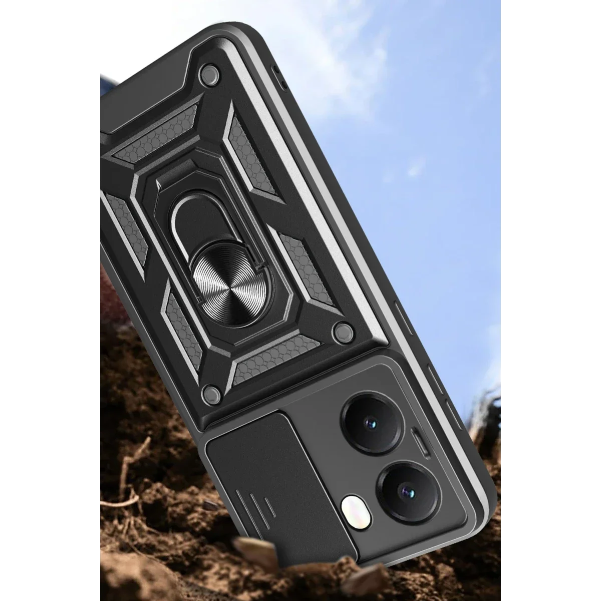 Xiaomi Poco X7 Pro Kılıf Pars Lens Yüzüklü Silikon - Siyah görsel 5